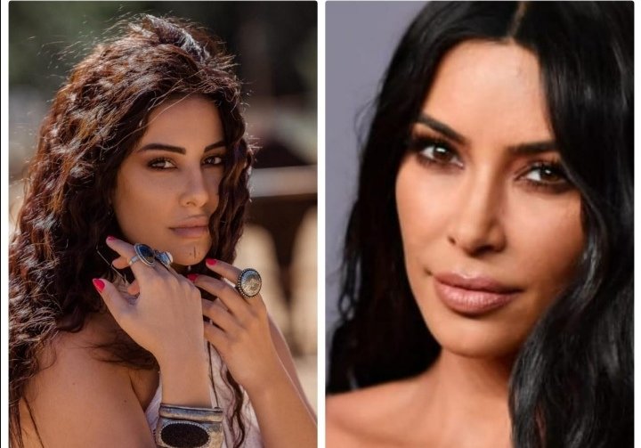 شبه كبير بين الممثلة اللبنانية غنوة محمود وكيم كارداشيان