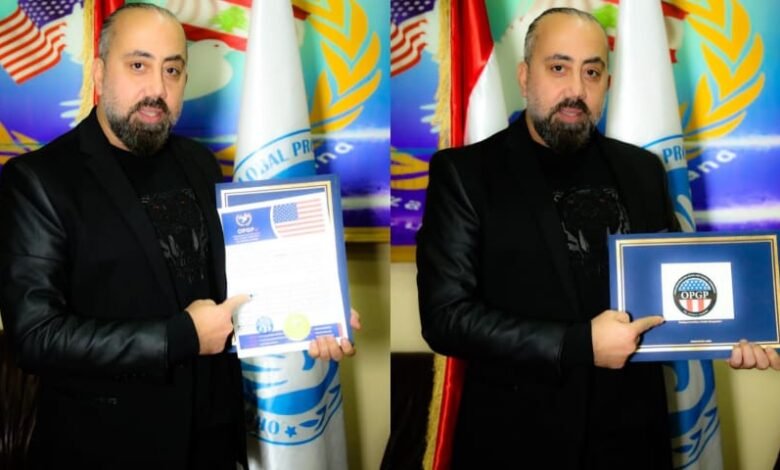 المخرج بلال زيبارة سفيراً لمنظمة السلام و الإزدهار العالمي
