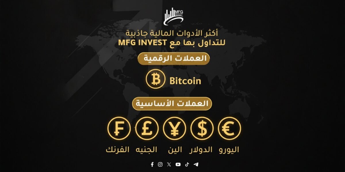 Bitcoin وForex والمؤشرات العالمية ضمن خدمات MFG INVEST